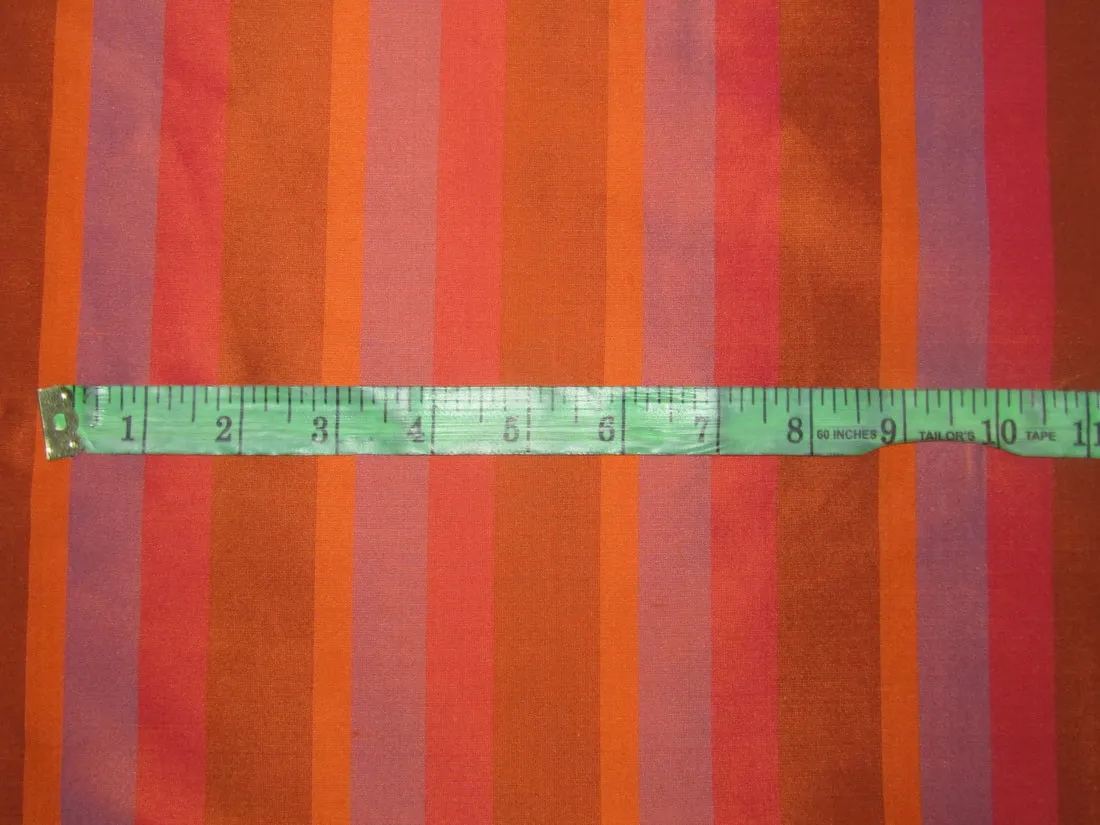 100% Pure Silk dupion Fabric multi color stripe 54" wide DUPS65[3]
