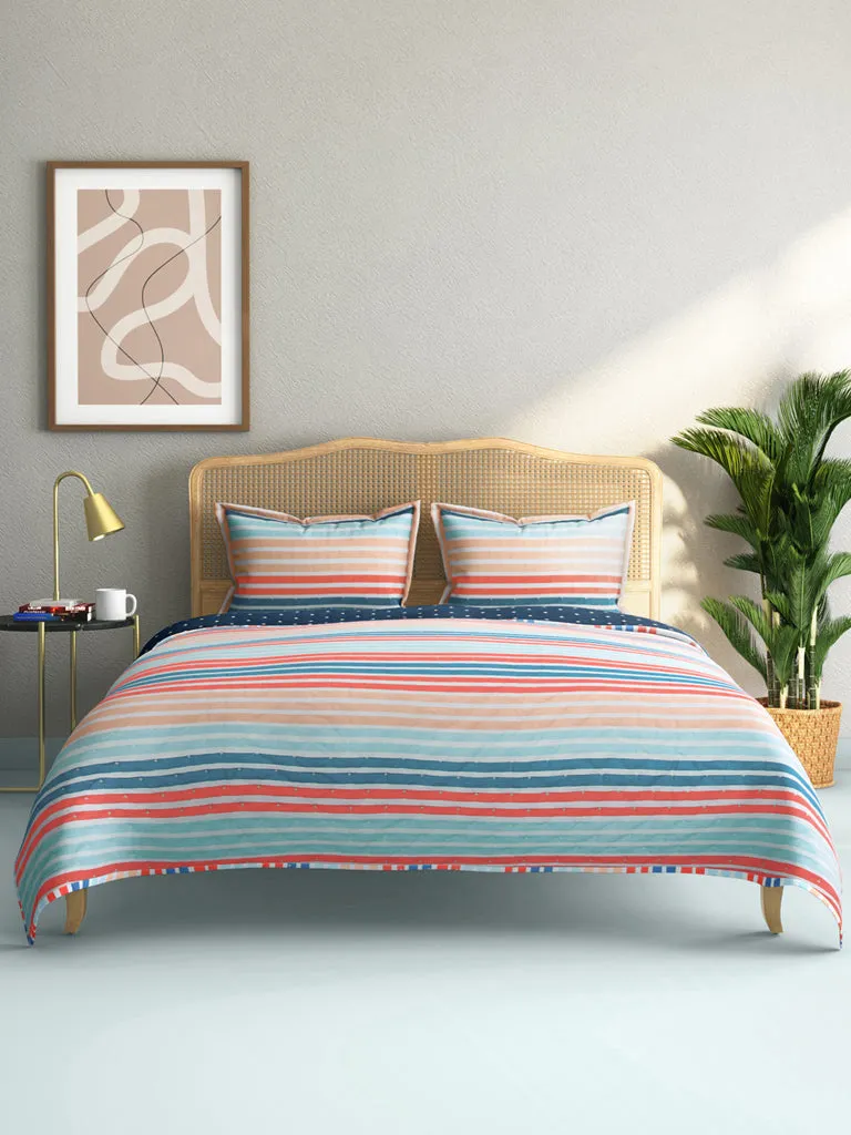 100% Pure Silk dupion Fabric multi color stripe 54" wide DUPS65[3]