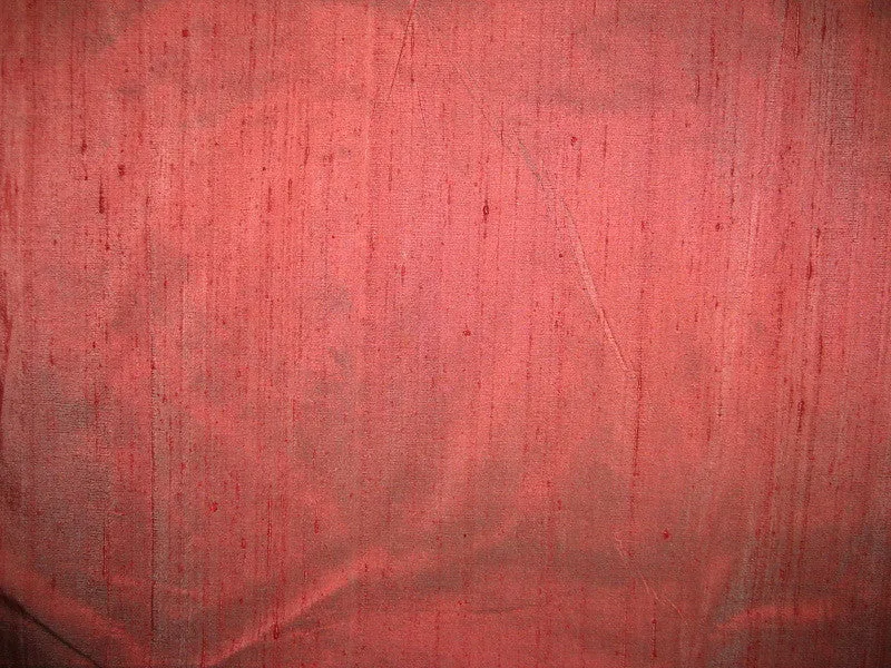 100% Pure SILK Dupion FABRIC Red with Ivory shot color 54" wide DUP126[2]