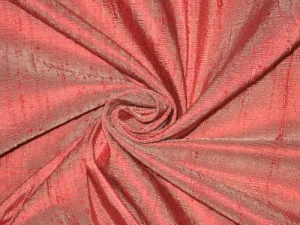 100% Pure SILK Dupion FABRIC Red with Ivory shot color 54" wide DUP126[2]