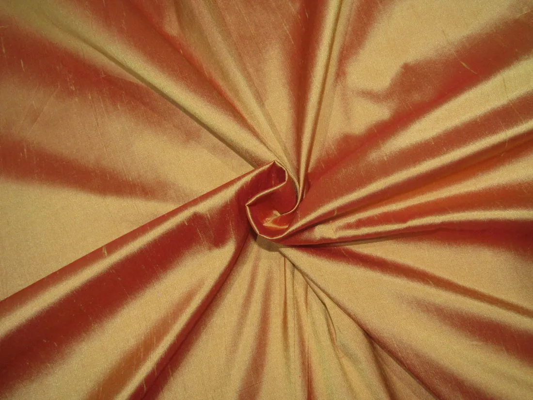 100% Pure silk dupion mustard gold x red colour 54&quot; wide DUP288[2]