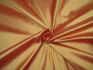 100% Pure silk dupion mustard gold x red colour 54&quot; wide DUP288[2]