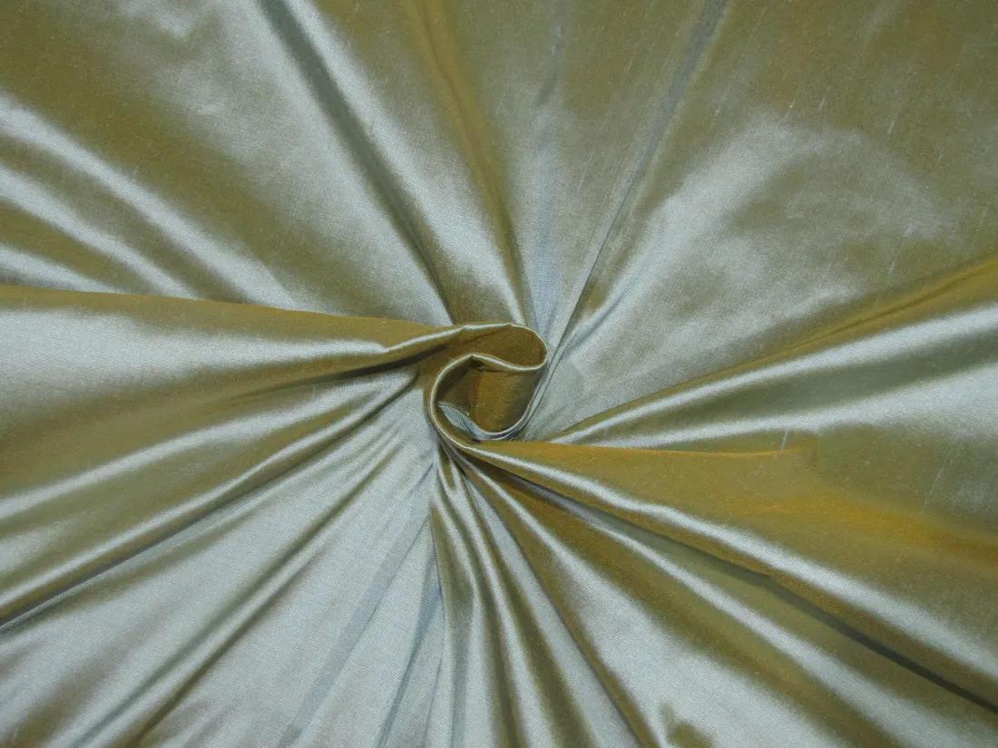 100% PURE SILK DUPIONI FABRIC BLUE X YELLOW colour 54&quot; wide DUP266[2]