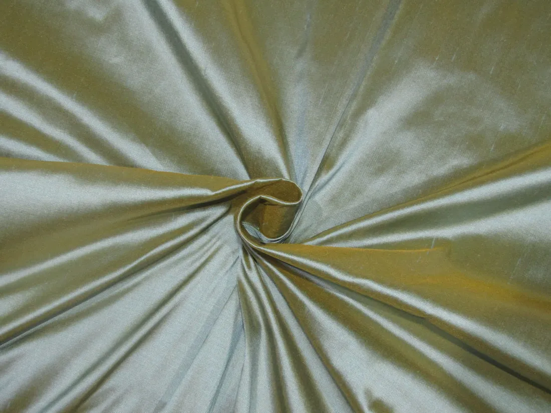 100% PURE SILK DUPIONI FABRIC BLUE X YELLOW colour 54" wide DUP266[2]