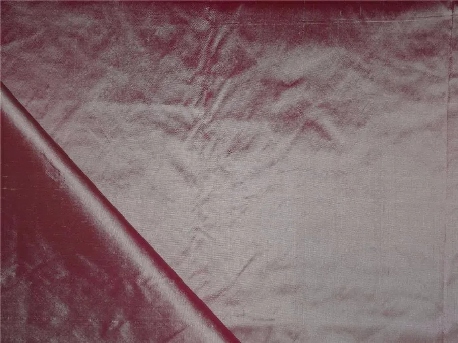 100% PURE SILK DUPIONI FABRIC CREAM X RANI PINK 44&quot;