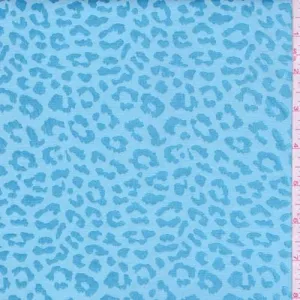 2 3/4 YD PC-Turquoise Mini Cheetah Satin Jacquard Fabric