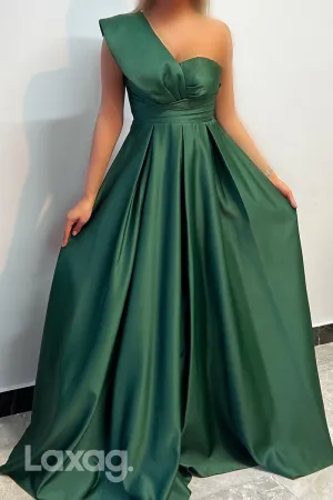 22680 - A-Line One Shoulder Sleek Satin Mother of the Bride Dress