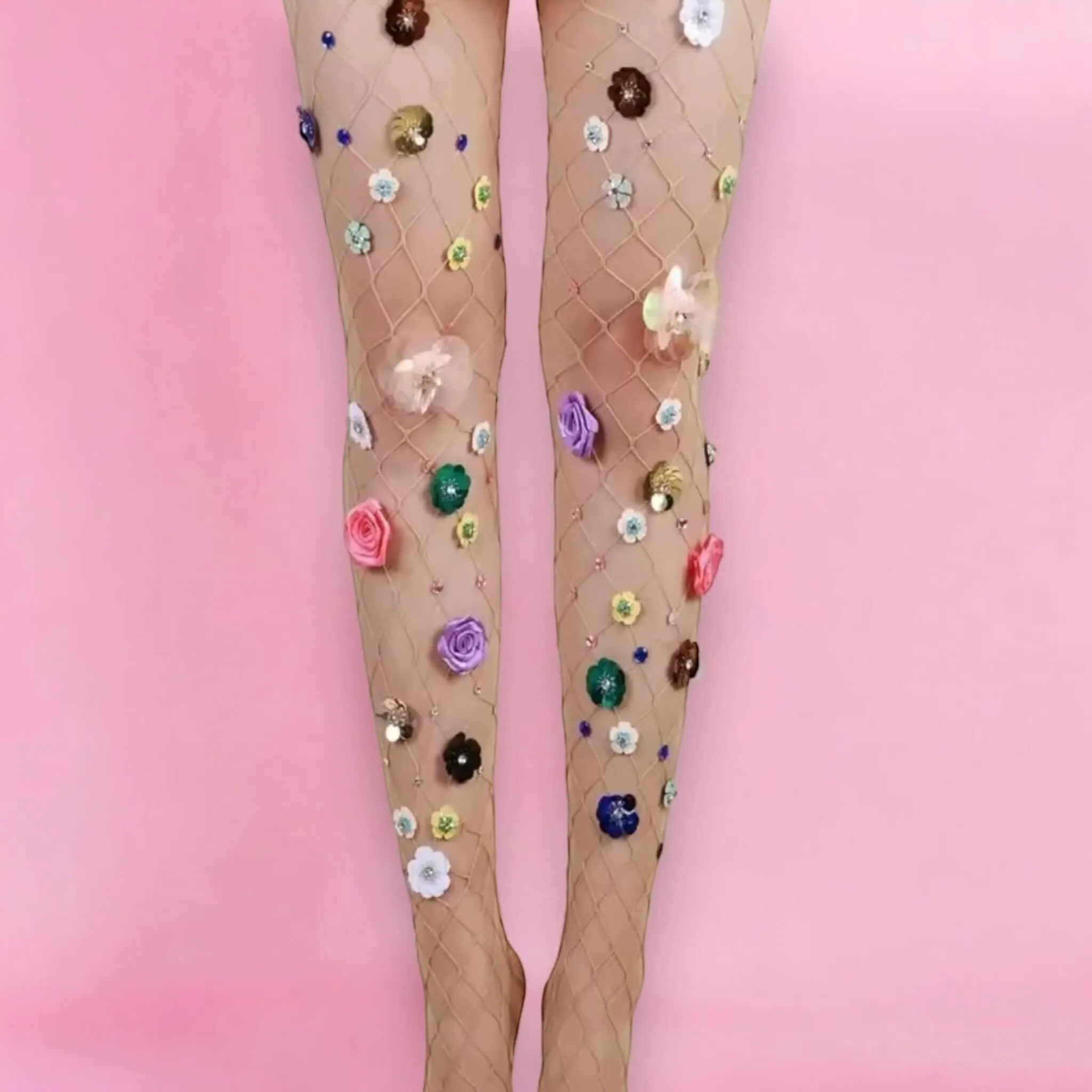 3D Flower Sheer Tights