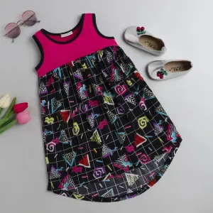 Abstract High Low Sleeveless Dress