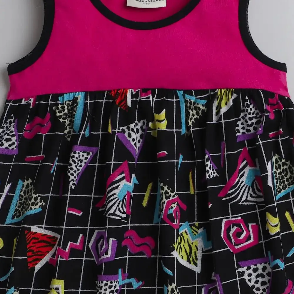 Abstract High Low Sleeveless Dress
