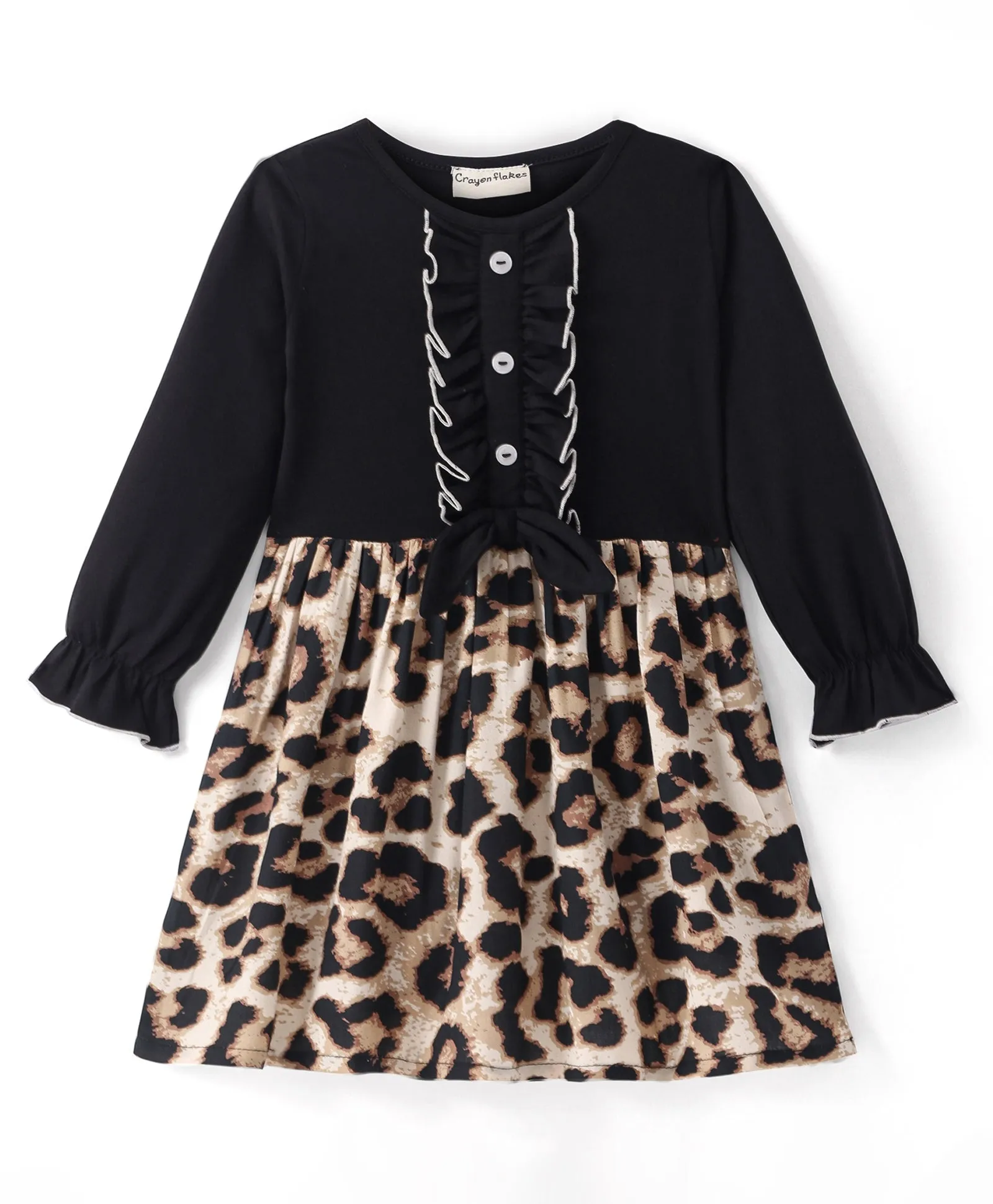 Animal Print Frilled Bow Dress