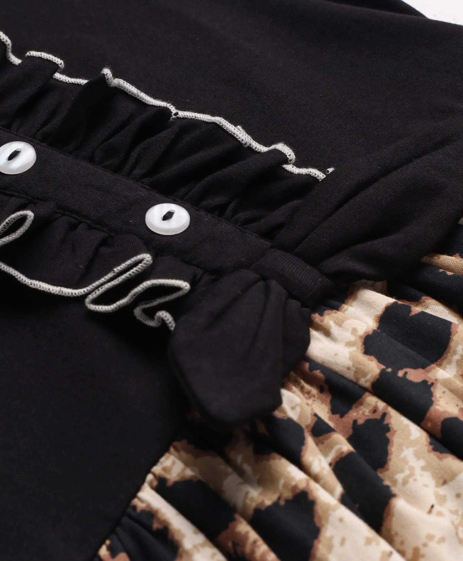 Animal Print Frilled Bow Dress