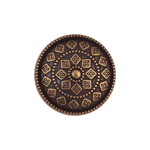 Antique Gold Engraved Design Round Shape Metal Buttons