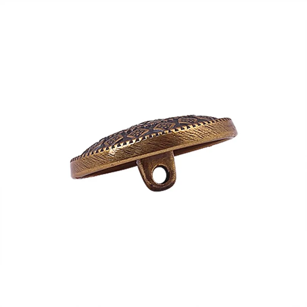Antique Gold Engraved Design Round Shape Metal Buttons