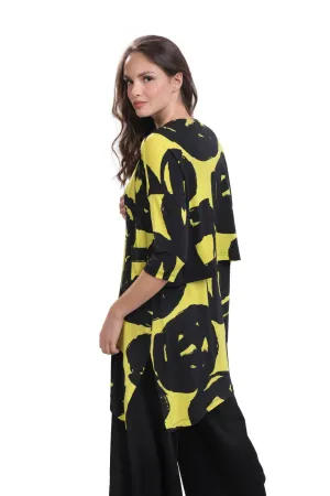 Art Print Cardigan, Lime
