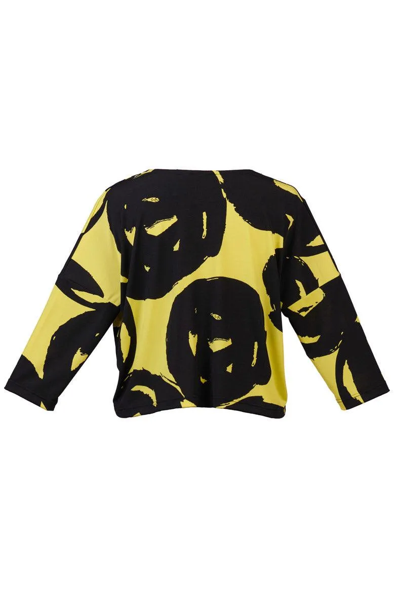 Art Print Cardigan, Lime