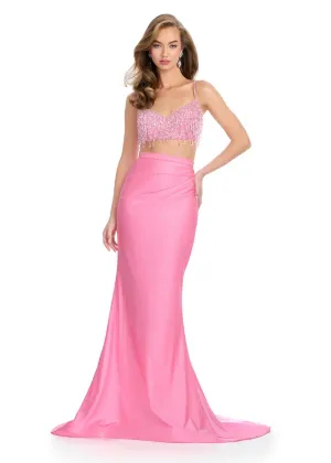 ASHLEYlauren Two Piece Bustier Prom Dress 11924
