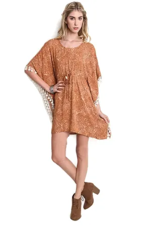 Bohemian Tassel Dress, Brown