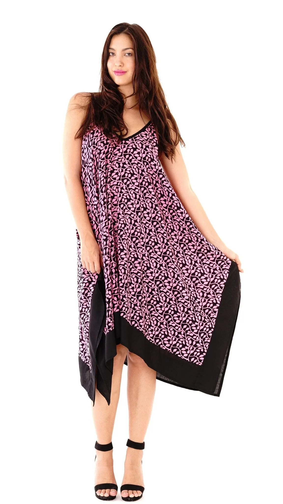 Brooke Handkerchief Summer Dress Vines Print