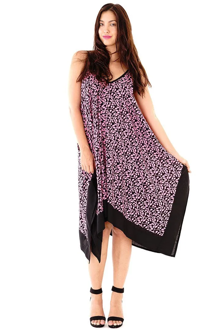 Brooke Handkerchief Summer Dress Vines Print