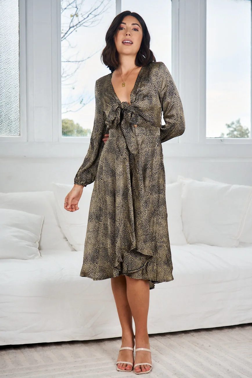 Bryleigh Dress - Olive Print