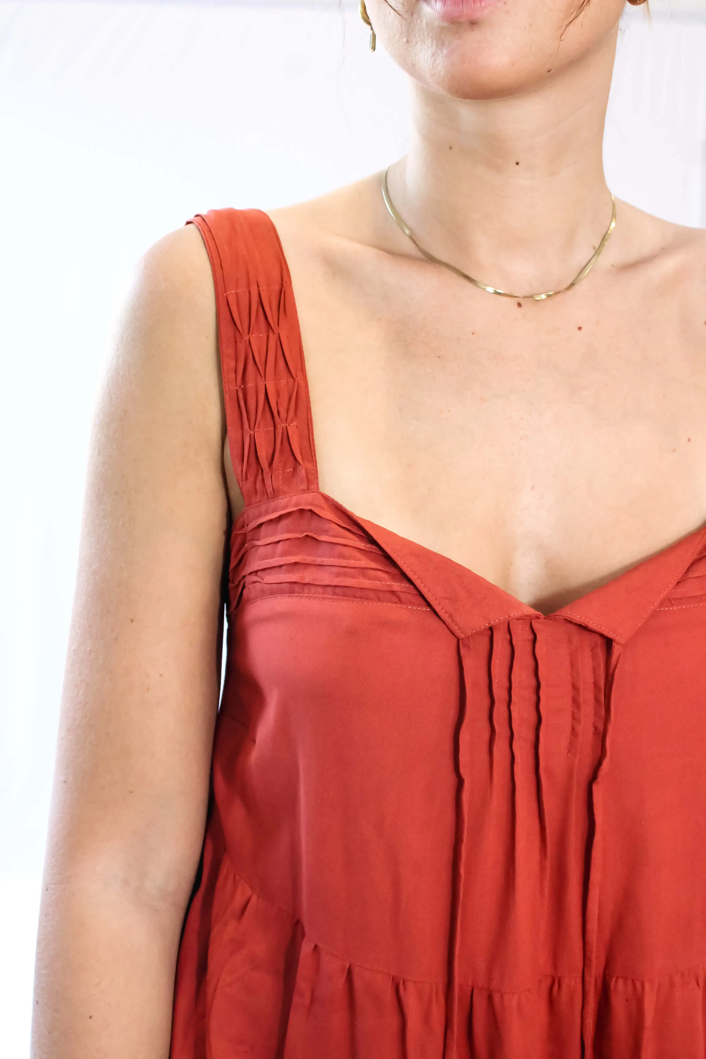 Calista Mini Dress - Burnt Ochre