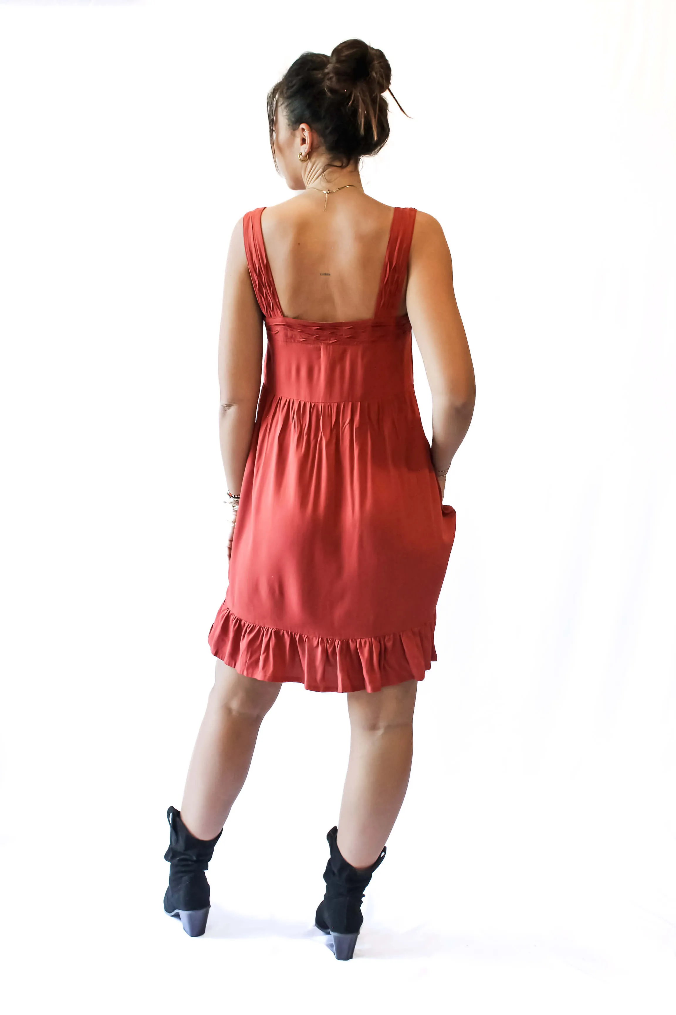 Calista Mini Dress - Burnt Ochre