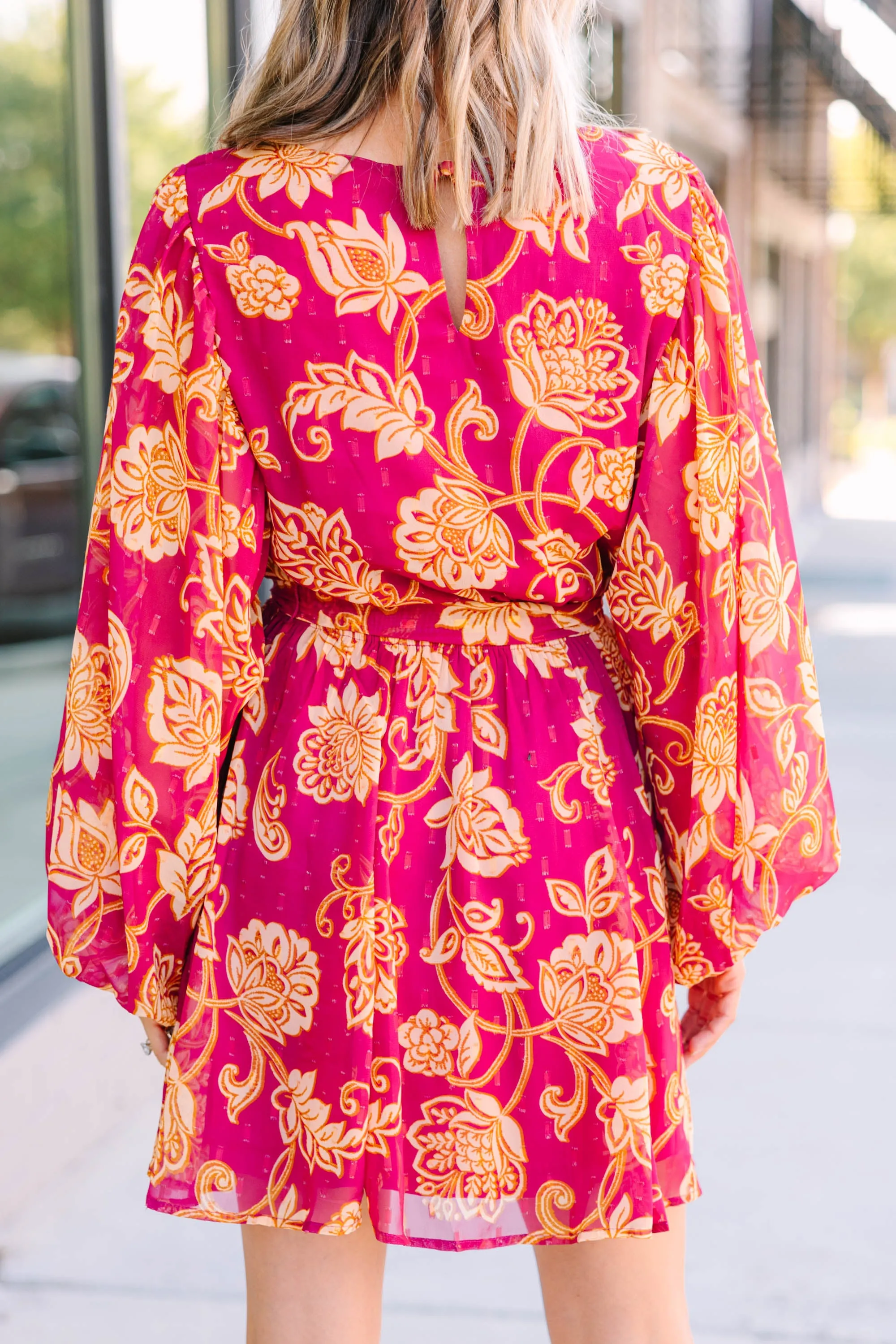 Can't Forget You Berry Red Floral Dress