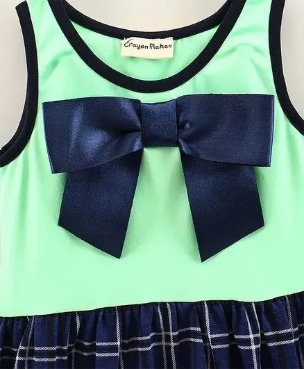 Checkered Printed with Bow Dress