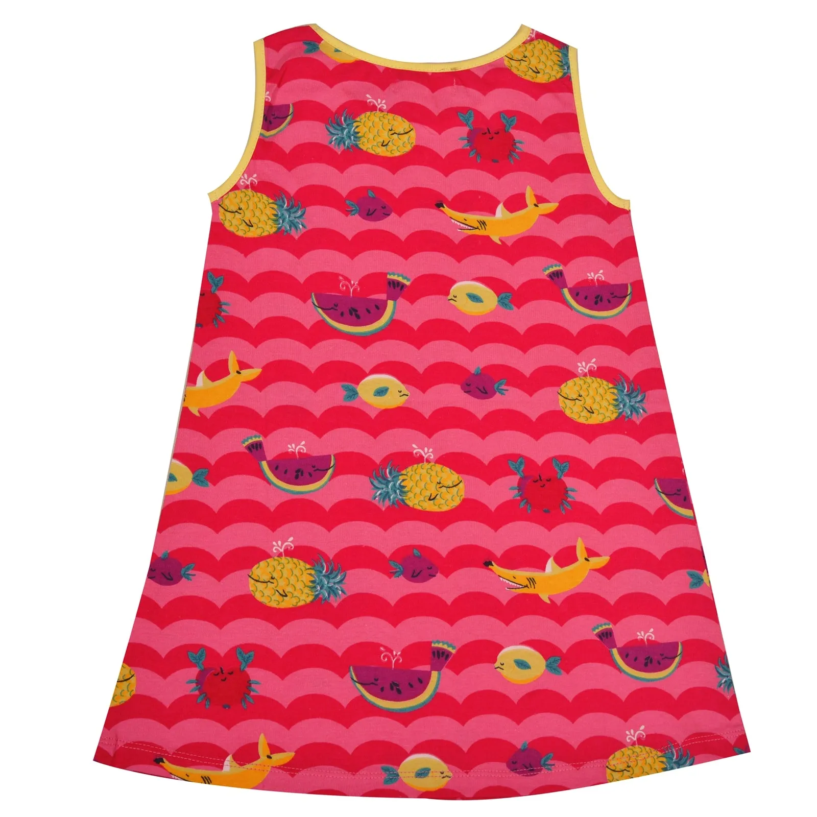 Crayon Flakes Kids Wear for Girls 100% Cotton Sleeveless Straight Knit Dress