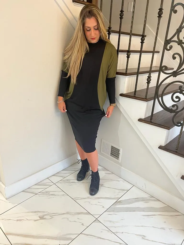 Dolman Color Block Dress