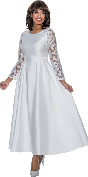 Dresses by Nubiano 1471 - White - Sheer Sleeve Dress