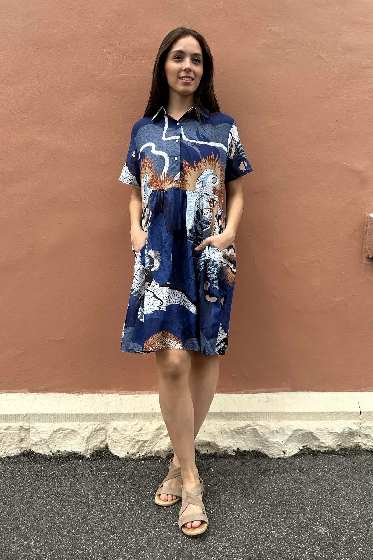 Festival Villa Dress Blue in Cotton Voile