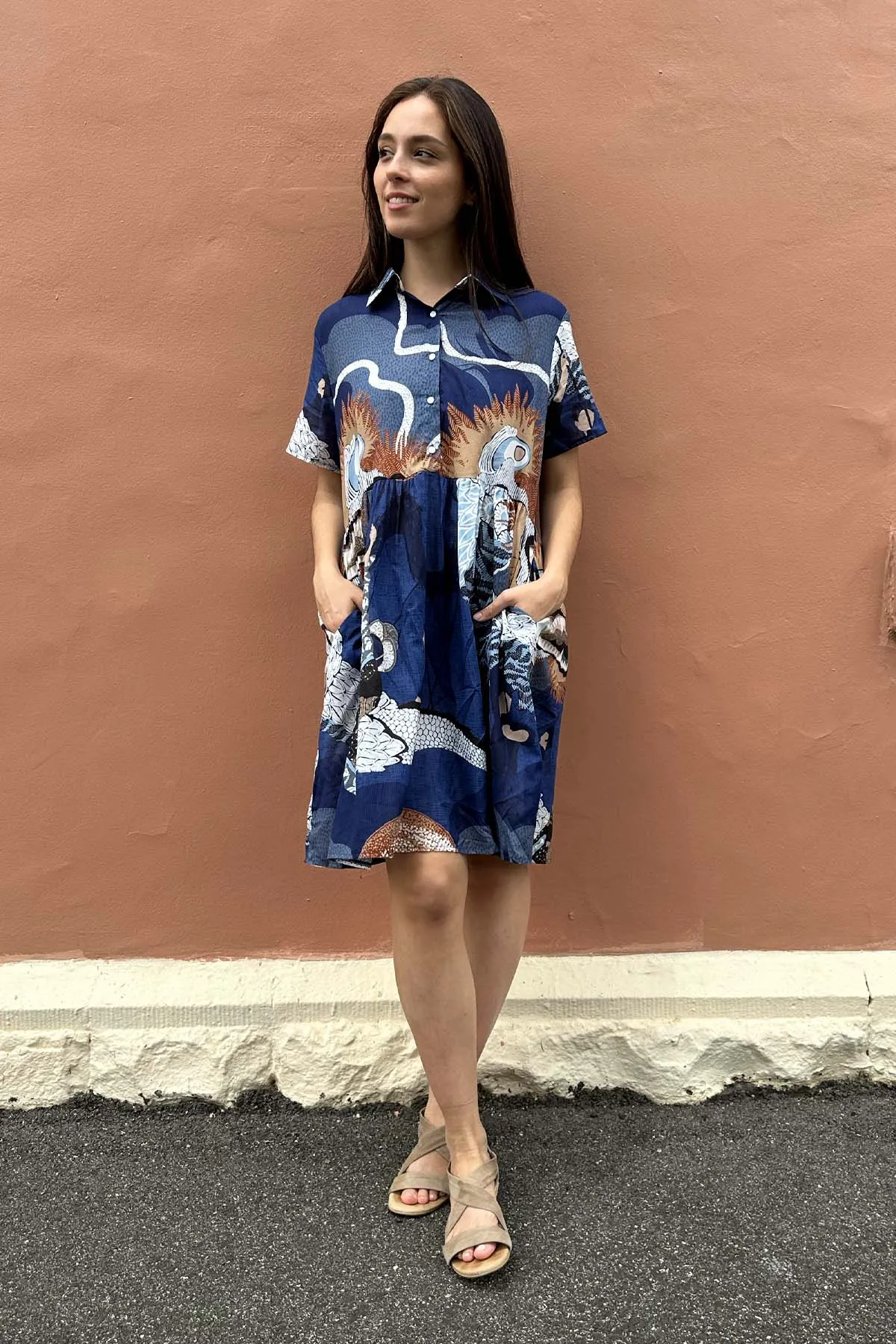 Festival Villa Dress Blue in Cotton Voile