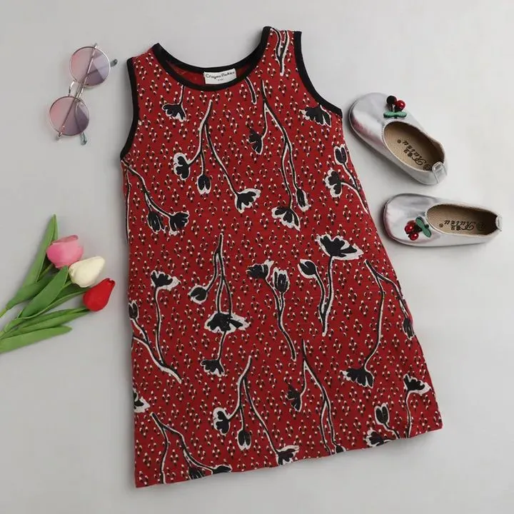 Floral Printed Dress - Red