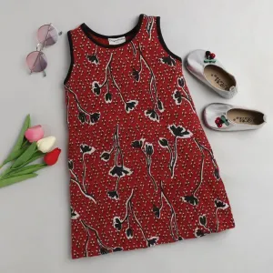 Floral Printed Dress - Red