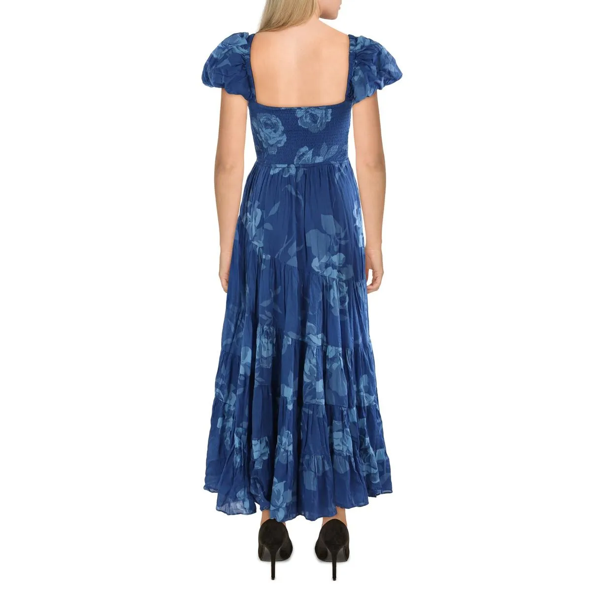 Free People Womens Smocked Tiered Maxi Dress