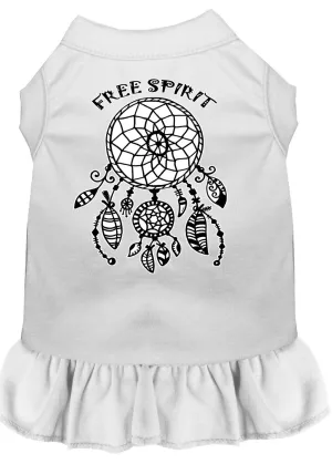 Free Spirit Screen Print Dog Dress White Med (12)