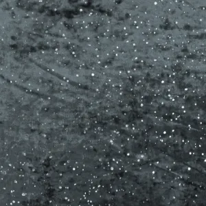 Galaxy Blue-Silver Drip Dot Pattern Printed Stretch Velvet Knit Fabric