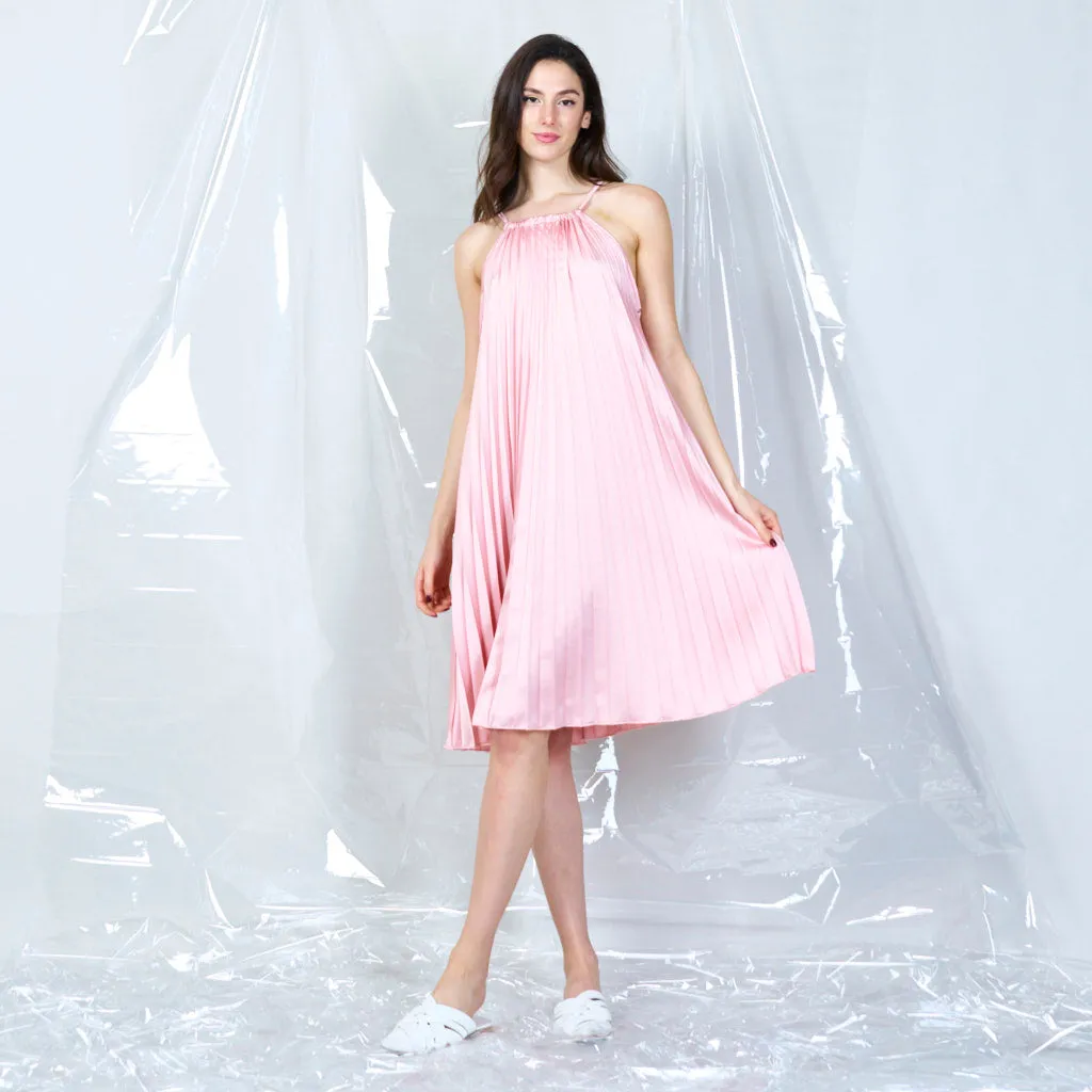 Gathered halter neck dress wholesale