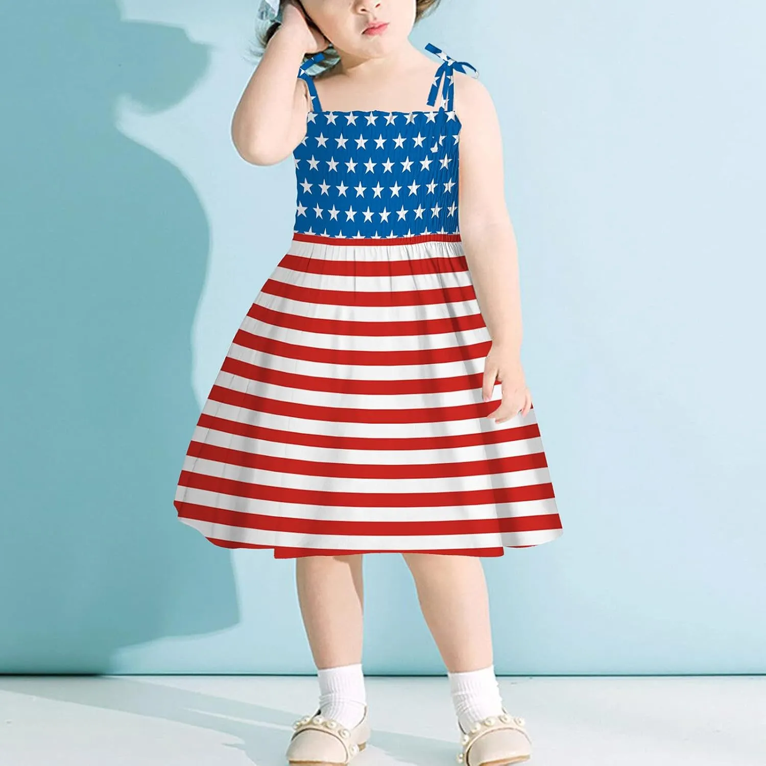 Girl's Spaghetti Strap Ruched Cam Dress Floral Print Ruffle Flared Mini Dresses Kid Toddler Strap Floral Beach Dress