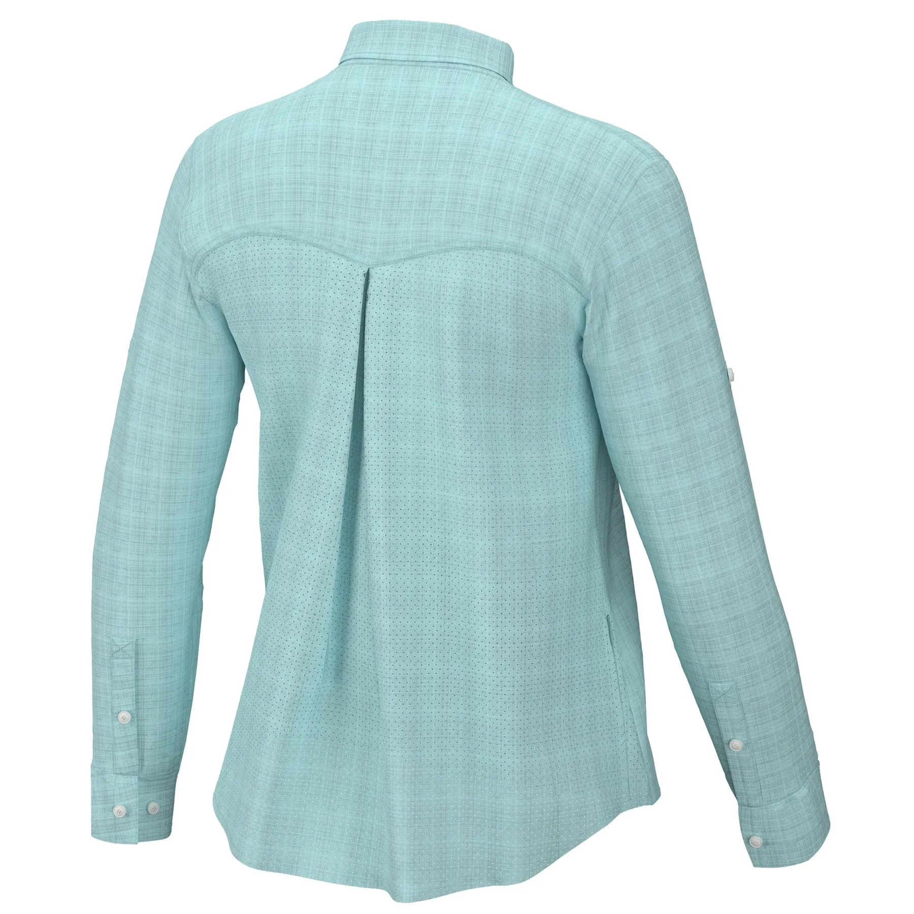 Huk Women's Tide Point Long Sleeve Cross-Dye Button Up Shirt 2023