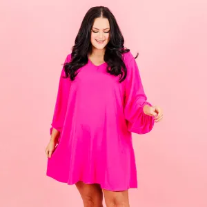 In Her Spare Time Dress, Ultra Hot Pink