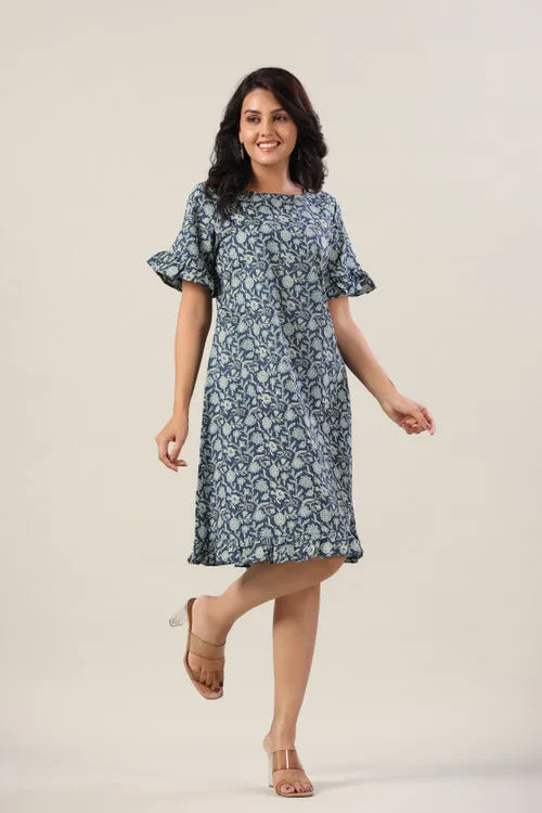 Indigo Jaal Dress