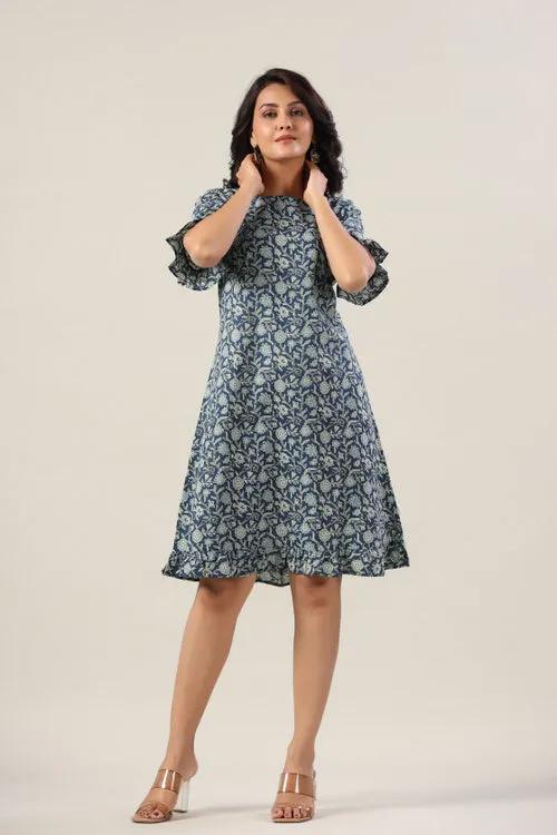 Indigo Jaal Dress