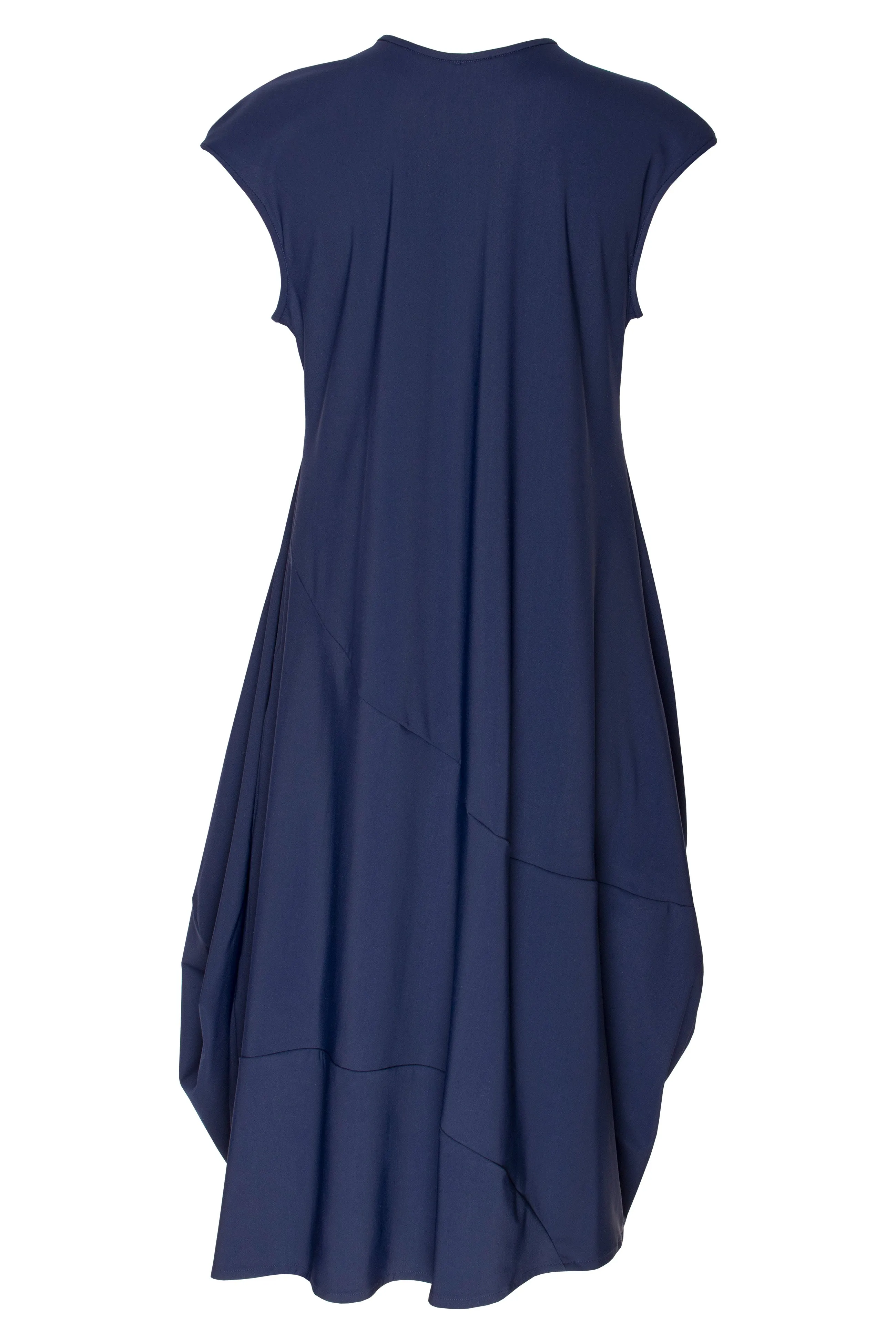 Indigo Jersey Tucked Cap Sleeve Dress 7248
