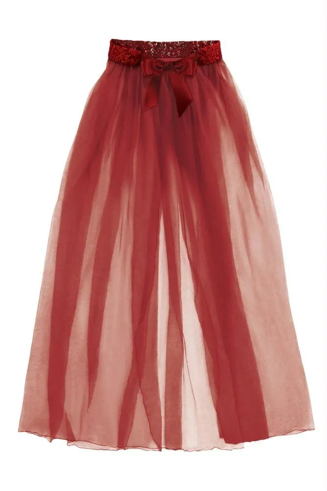 Jean Tulle Maxi Skirt in OS