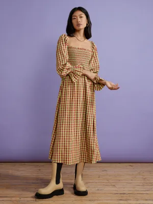 Jolene Green Check Seersucker Dress