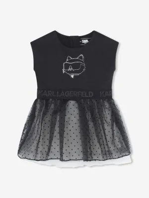 Karl Lagerfeld Baby Girls Choupette Occasion Dress in Black