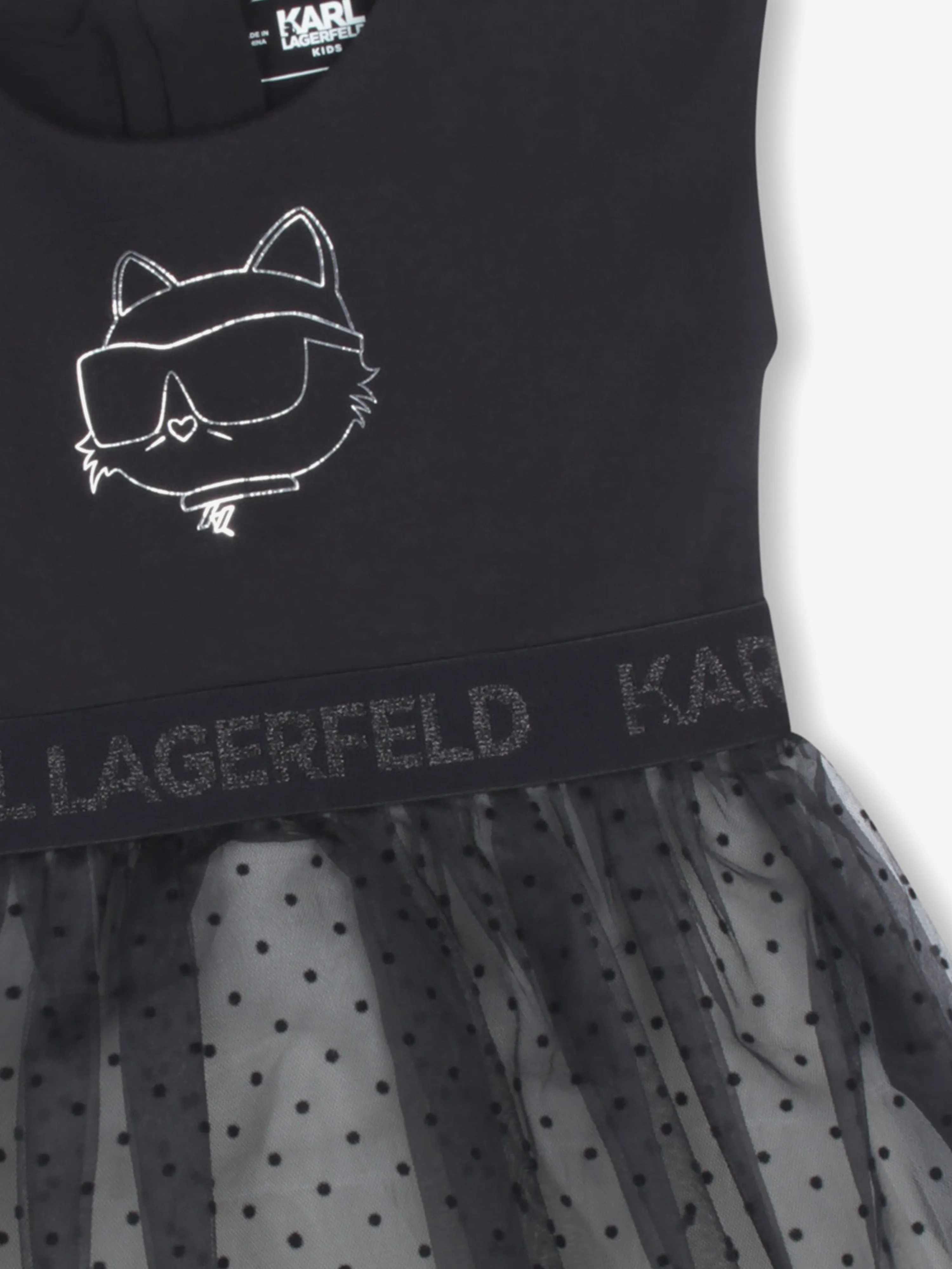 Karl Lagerfeld Baby Girls Choupette Occasion Dress in Black